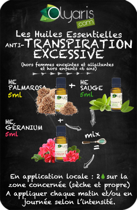 Synergie naturelle aux huiles essentielles speciales transpiration excessive - Olyaris